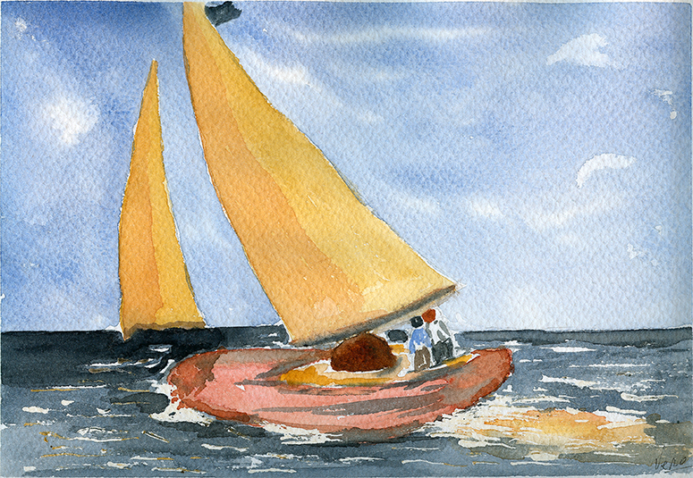 Dos veleros a toda vela.