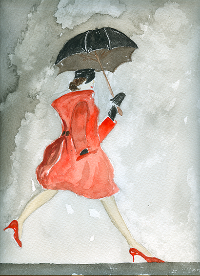 Singing in the rain.