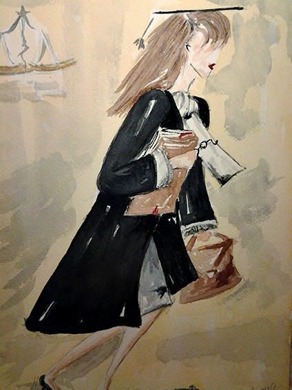 La abogada en acción.