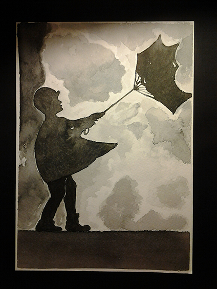 El paraguas volador.